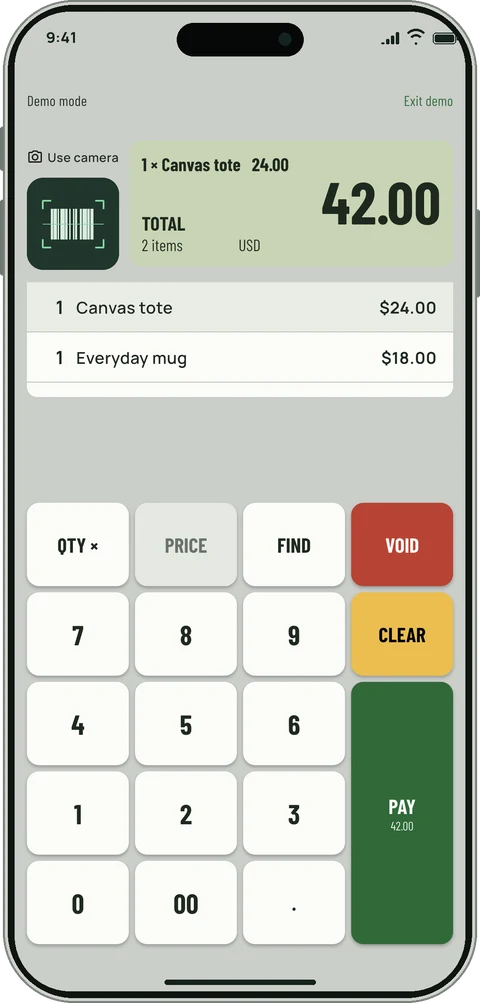 Key Deck counter with a numeric keypad and an LCD total.